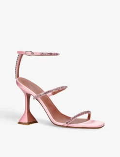 Amina Muaddi Gilda Crystal-embellished Leather Heeled Sandals -Dune Shop R04090520 PALEPINK ALT02