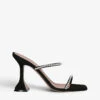 Amina Muaddi Gilda Crystal-embellished Metallic-leather Heeled Sandals -Dune Shop R04090521 BLACK M
