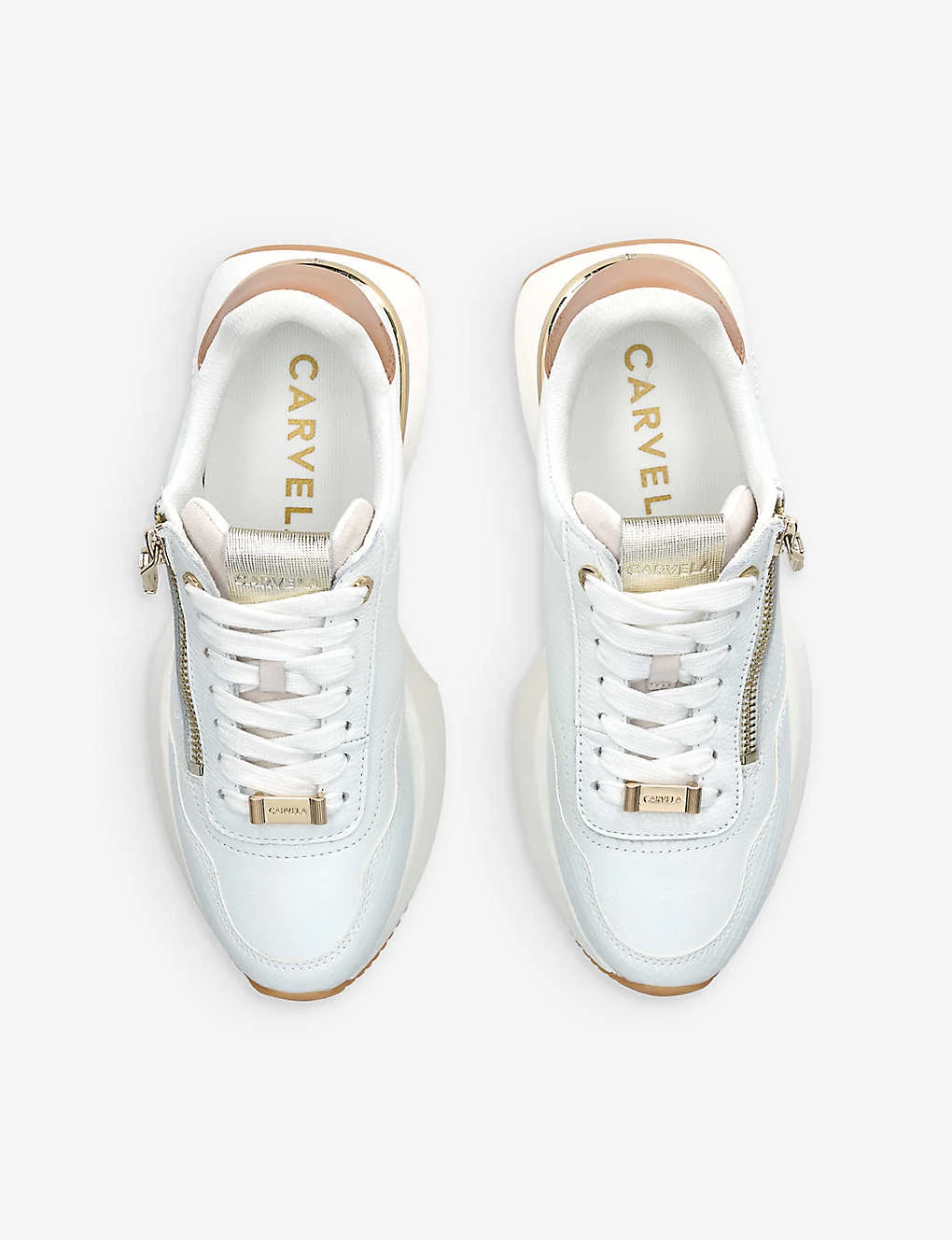 Carvela Flare Zip-embellished Leather Low-top Trainers 4 Carvela Flare Zip-embellished Leather Low-top Trainers - Image 2