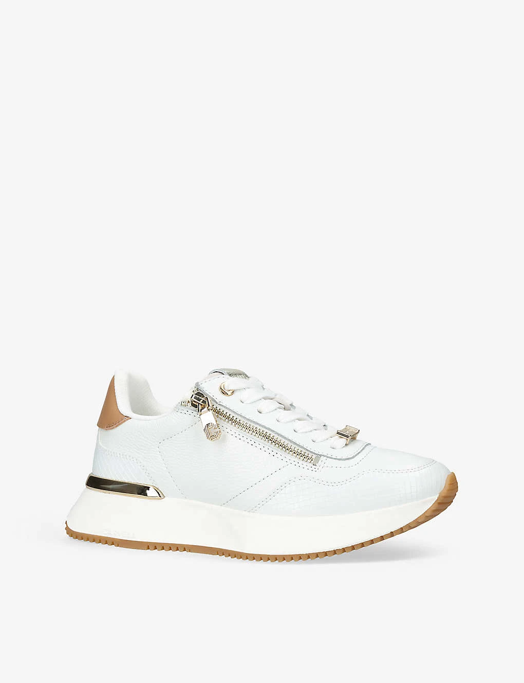 Carvela Flare Zip-embellished Leather Low-top Trainers 5 Carvela Flare Zip-embellished Leather Low-top Trainers - Image 3