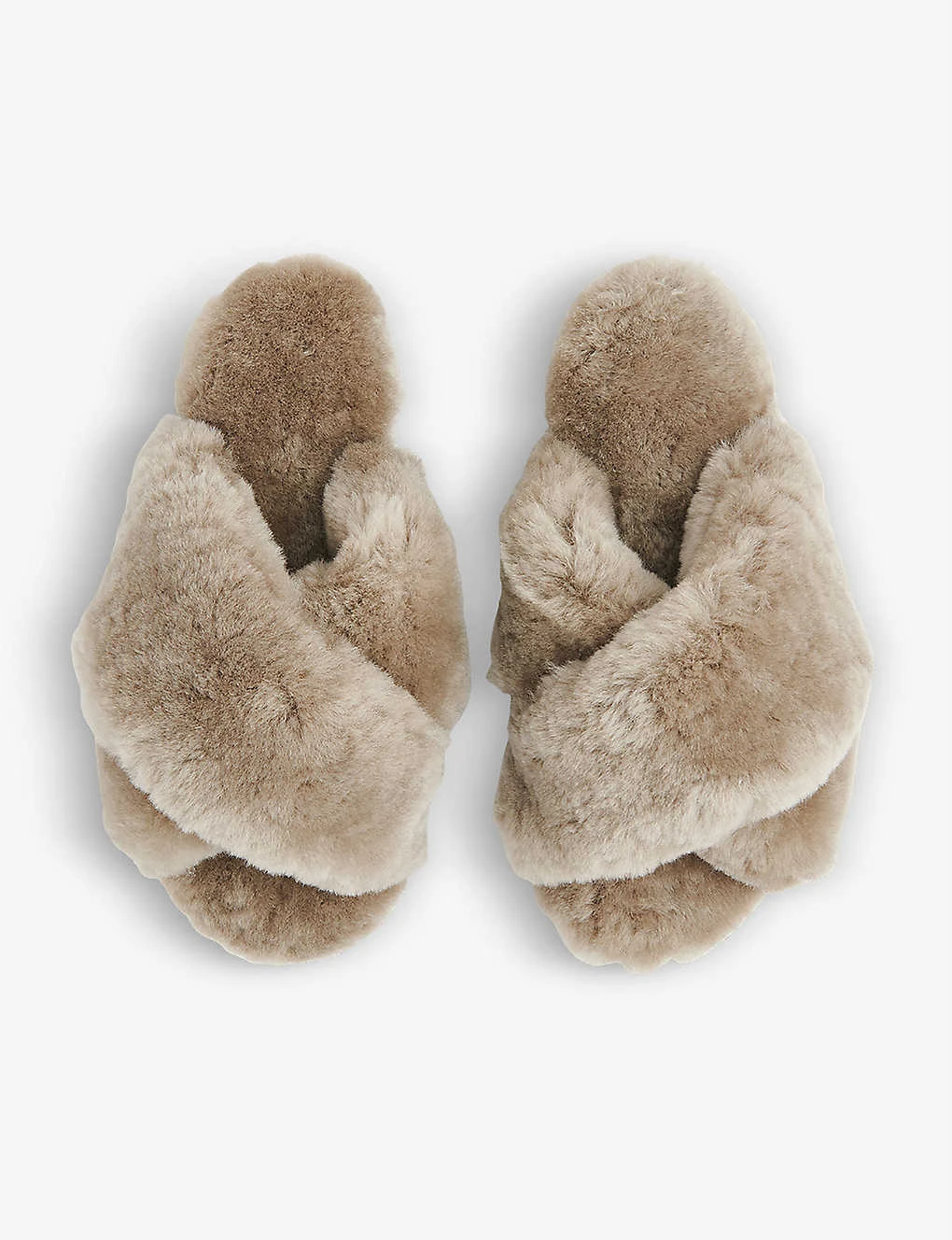 Whistles Macy Cross-strap Fluffy Slippers 4 Whistles Macy Cross-strap Fluffy Slippers - Image 2