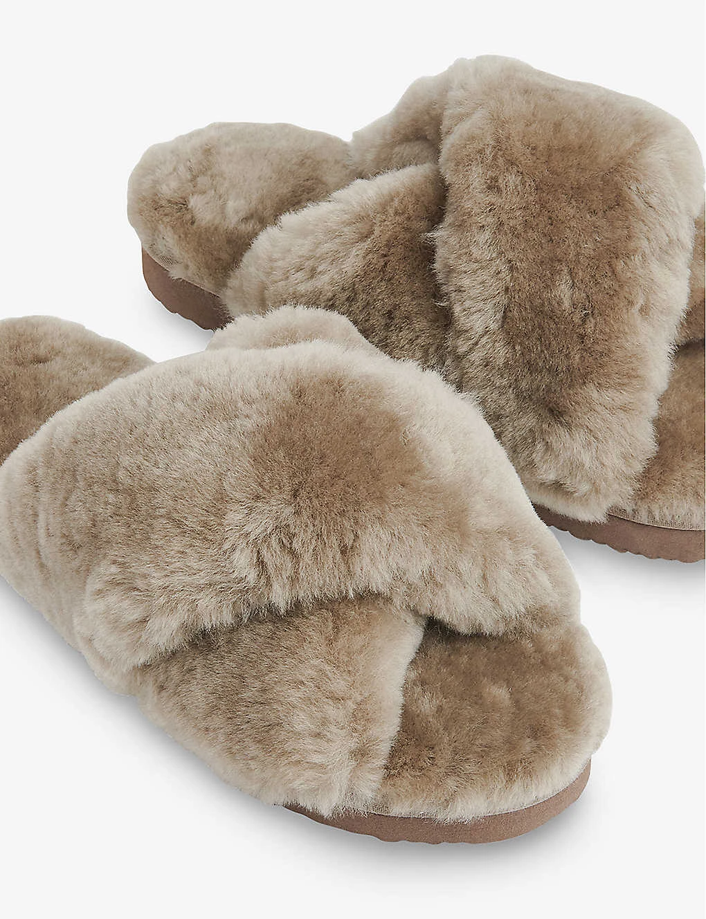 Whistles Macy Cross-strap Fluffy Slippers 5 Whistles Macy Cross-strap Fluffy Slippers - Image 3