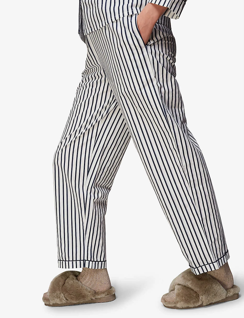 Whistles Macy Cross-strap Fluffy Slippers 6 Whistles Macy Cross-strap Fluffy Slippers - Image 4