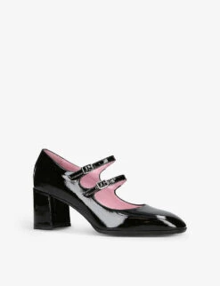 Alice Double-strap Patent-leather Mary Jane Heels 8 Alice Double-strap Patent-leather Mary Jane Heels -Dune Shop R04099647 BLACK ALT02
