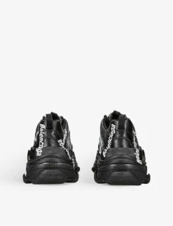 Balenciaga Triple S Logo-embellished Faux-leather Trainers -Dune Shop R04100978 BLKWHITE ALT03