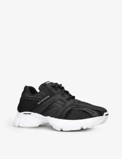 Balenciaga Phantom Logo-embossed Mesh Low-top Trainers -Dune Shop R04101014 BLKWHITE ALT02