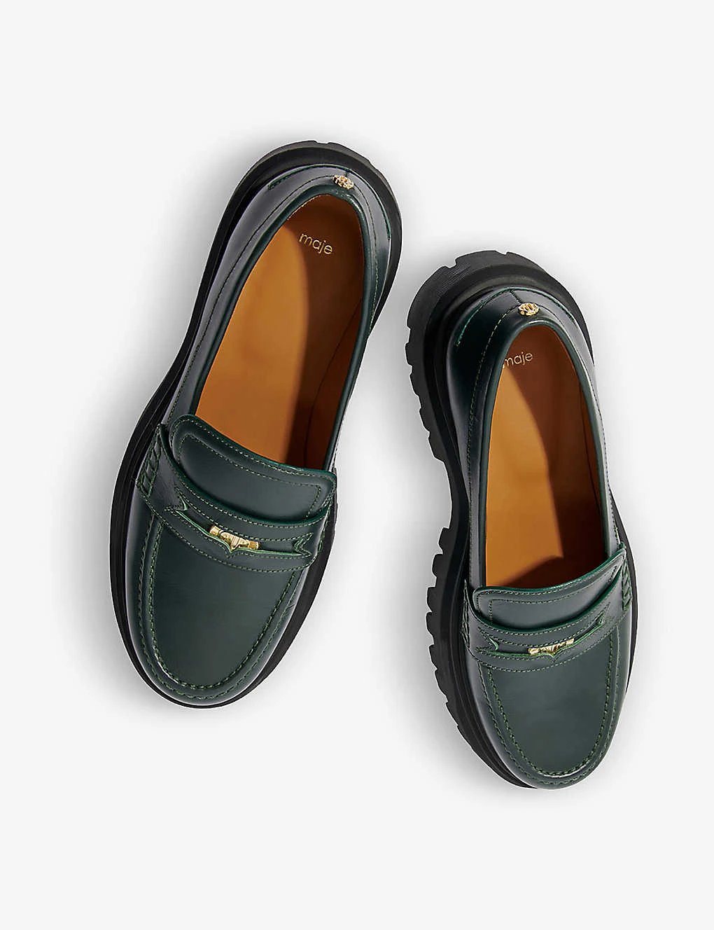 Maje Clover-embellished Leather Platform Loafers 4 Maje Clover-embellished Leather Platform Loafers - Image 2