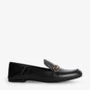 CLAUDIE PIERLOT Adelia Chain-trim Leather Loafers 1 CLAUDIE PIERLOT Adelia Chain-trim Leather Loafers -Dune Shop R04103304 NOIRGRIS M