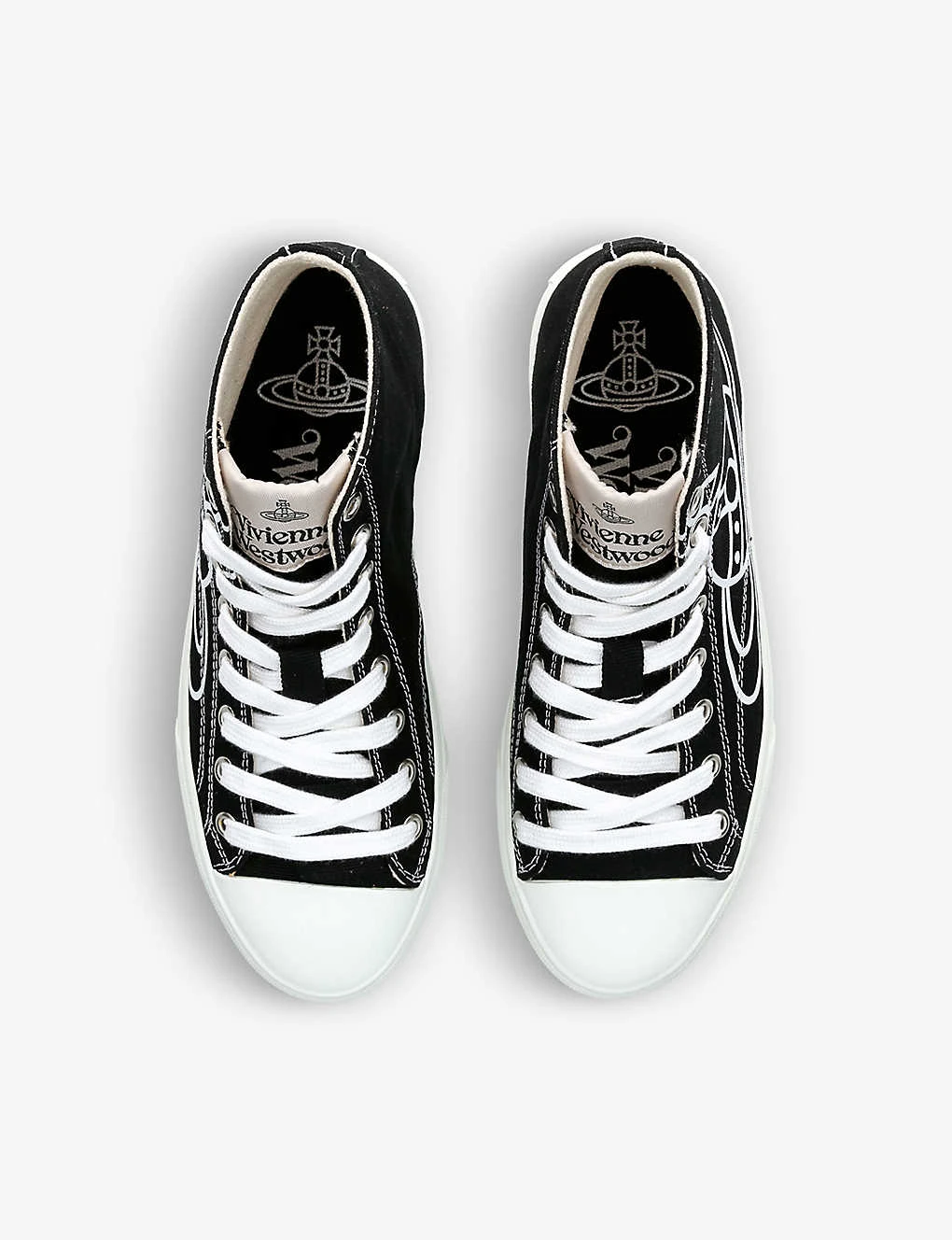 Vivienne Westwood Logo-print High-top Recycled Cotton Canvas Trainers 4 Vivienne Westwood Logo-print High-top Recycled Cotton Canvas Trainers - Image 2