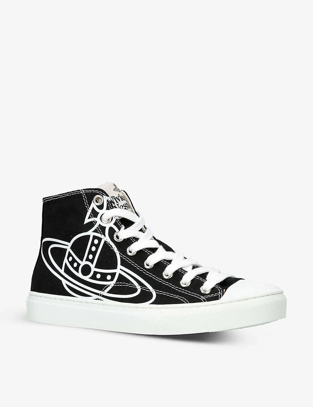 Vivienne Westwood Logo-print High-top Recycled Cotton Canvas Trainers 5 Vivienne Westwood Logo-print High-top Recycled Cotton Canvas Trainers - Image 3