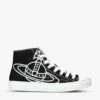 Vivienne Westwood Logo-print High-top Recycled Cotton Canvas Trainers -Dune Shop R04109023 BLACK M