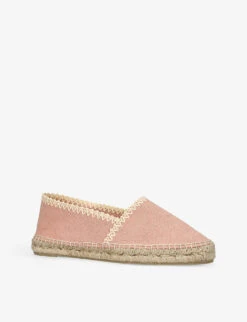 Castañer Kellen Embroidered-stitching Woven Espadrilles -Dune Shop R04109637 PINK ALT02