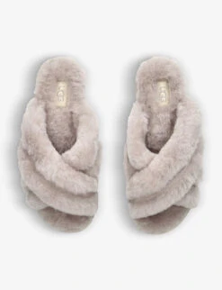 Ugg Scuffita Round-toe Sheepskin Slippers -Dune Shop R04110646 GREY ALT01