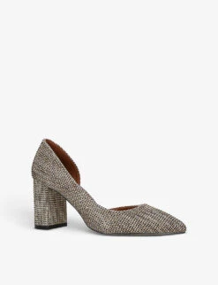 Kurt Geiger London Burlington Cut-out Heeled Woven Courts -Dune Shop R04110981 BEIGE ALT02
