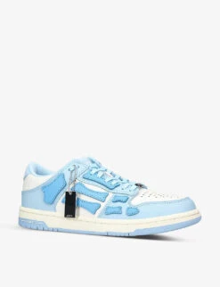 Amiri Skel Panelled Leather Low-top Trainers -Dune Shop R04118019 BLUE ALT02