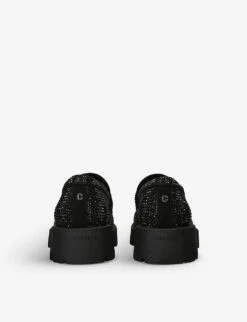 Carvela Stomper Crystal-embellished Woven Loafers -Dune Shop R04118611 BLACK ALT03