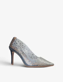Carvela Lovebird Crystal-embellished PVC Courts -Dune Shop R04118876 NAVY ALT02
