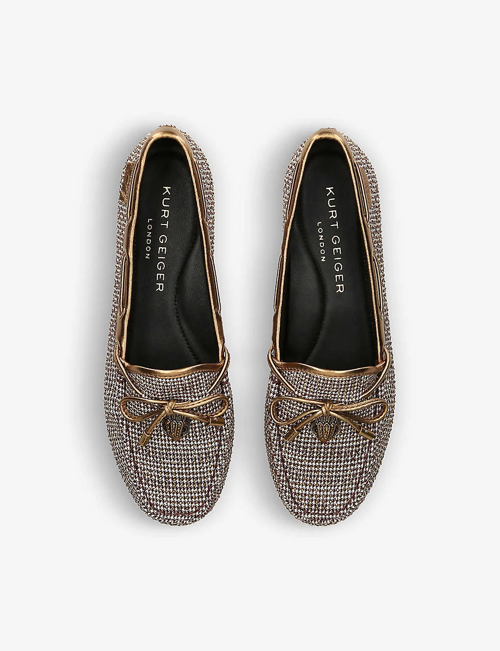 Kurt Geiger London Eagle Bow-embellished Houndstooth Woven Moccasins 4 Kurt Geiger London Eagle Bow-embellished Houndstooth Woven Moccasins - Image 2