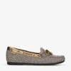 Kurt Geiger London Eagle Bow-embellished Houndstooth Woven Moccasins -Dune Shop R04121262 BEIGE M