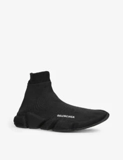 Balenciaga Speed Full Stretch-knit Trainers -Dune Shop R04121800 BLACK ALT02