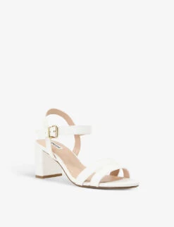 Dune Merisa Block-heel Faux-leather Sandals -Dune Shop R04122422 WHITESYNTHETIC ALT02