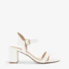 Dune Merisa Block-heel Faux-leather Sandals -Dune Shop R04122422 WHITESYNTHETIC M