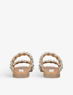 Steve Madden Silver Crystal-embellished Rubber Sandals 9 Steve Madden Silver Crystal-embellished Rubber Sandals -Dune Shop R04122915 SILVER ALT03