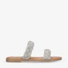 Steve Madden Silver Crystal-embellished Rubber Sandals -Dune Shop R04122915 SILVER M
