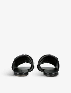 Bottega Veneta Intrecciato-woven Leather Sandals -Dune Shop R04126776 BLACK ALT03