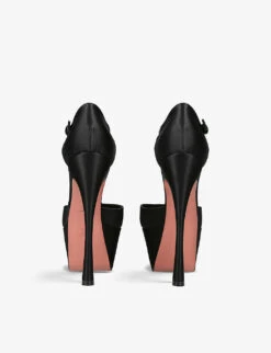 Amina Muaddi Angelica Platform Satin Courts -Dune Shop R04127627 BLACK ALT03