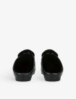 Dries Van Noten Almond-toe Branded-sole Leather Mules -Dune Shop R04128554 BLACK ALT03