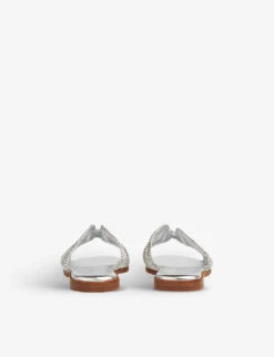 Riley Metallic-rope Flat-sole Raffia Mules -Dune Shop R04128585 METSILVER ALT03