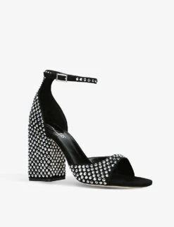 Paris Texas Holly Fiona Stud-embellished Suede Heeled Sandals 8 Paris Texas Holly Fiona Stud-embellished Suede Heeled Sandals -Dune Shop R04130148 BLKOTHER ALT02