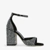 Paris Texas Holly Fiona Stud-embellished Suede Heeled Sandals -Dune Shop R04130148 BLKOTHER M