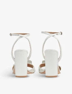 Florance Square-toe Buckle-strap Leather Heeled Sandals -Dune Shop R04130224 WHIWHITE ALT03
