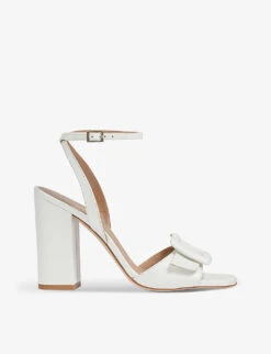 Florance Square-toe Buckle-strap Leather Heeled Sandals