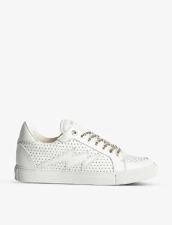 Zadig & Voltaire La Flash Perforated Leather Low-top Trainers