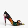 Ted Baker Ryoh Art-print Bow-embellished Satin Court Shoes