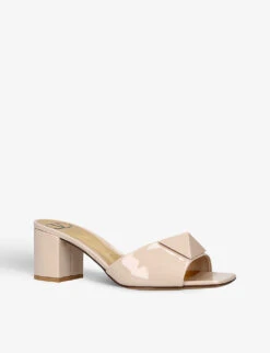 Valentino Garavani One Stud Stud-embellished Patent-leather Heeled Sandals -Dune Shop R04132888 PALEPINK ALT02