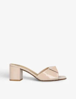 Valentino Garavani One Stud Stud-embellished Patent-leather Heeled Sandals