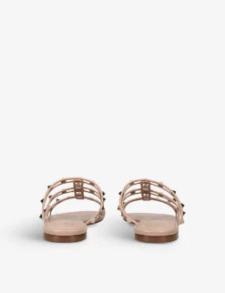 Valentino Garavani Rockstud Stud-embellished Woven Sandals -Dune Shop R04132897 BLUSH ALT03