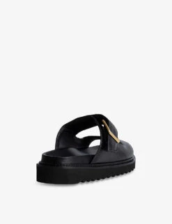 Zadig & Voltaire Cecilia Alpha Double-strap Cleated-sole Leather Sandals -Dune Shop R04134396 NOIR ALT03