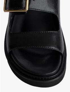 Zadig & Voltaire Cecilia Alpha Double-strap Cleated-sole Leather Sandals -Dune Shop R04134396 NOIR ALT05