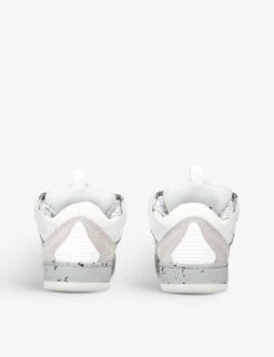 Lanvin Curb Leather And Mesh Low-top Trainers -Dune Shop R04135889 GREY ALT03