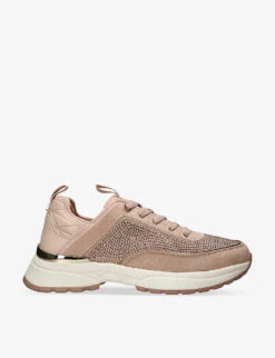 Carvela Elite Crystal-embellished Woven Low-top Trainers