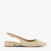Dune Hopeful Croc-embossed Leather Slingback Pumps 1 Dune Hopeful Croc-embossed Leather Slingback Pumps -Dune Shop R04136348 ECRULEATHER M