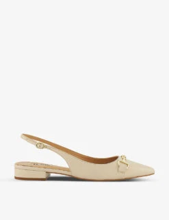 Dune Hopeful Croc-embossed Leather Slingback Pumps