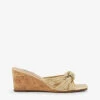 Dune Kope Knot-front Leather Wedge Mules 1 Dune Kope Knot-front Leather Wedge Mules -Dune Shop R04136888 GOLDLEATHER M