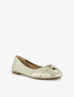 Dune Hanson Twist-knot Leather Ballet Flats -Dune Shop R04136897 GOLDLEATHER ALT02