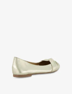 Dune Hanson Twist-knot Leather Ballet Flats -Dune Shop R04136897 GOLDLEATHER ALT03